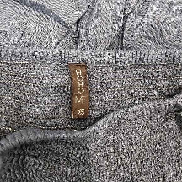 NWOT Women's Boho Me Smocked Midi Dress XS Navy Rayon - Picture 3 of 10